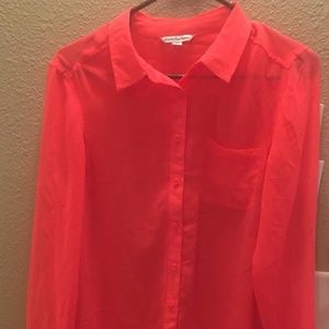 Hot Pink American Eagle  Chiffon Shirt- Size M